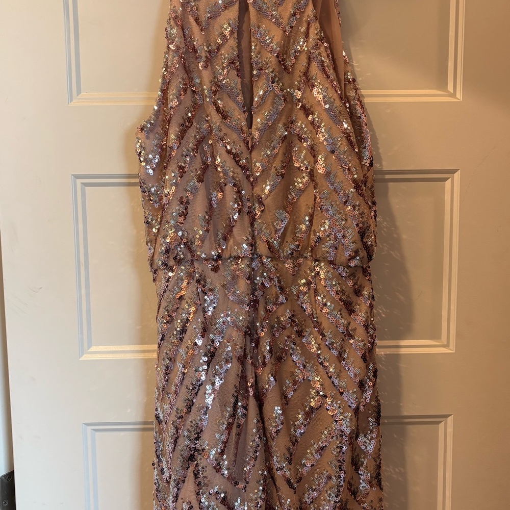 Vince Camuto Elegant Dress in Cream and Pink